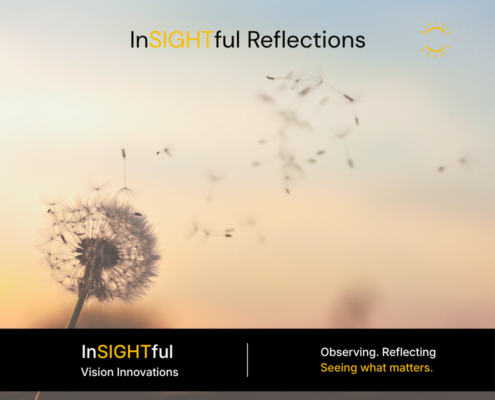 Insightful reflections. Insightful vision innovations. Observing. Reflecting. Seeing what matters.